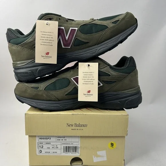 New Balance X Teddy Saints Shoes 990v3 “Green Purple” 2024 - Picture 3 of 5
